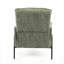 Fauteuil moderne rembourré simple, fauteuil d'appoint en tissu texturé rayé avec structure en métal noir pour le bureau du salon-62436385