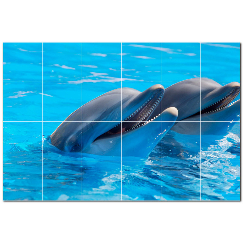 Murale décorative en céramique 6 "x 6" Dolphin Photo