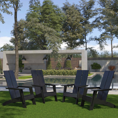 Balasi Modern Dual Slat Back Indoor/Outdoor Adirondack Style Chairs