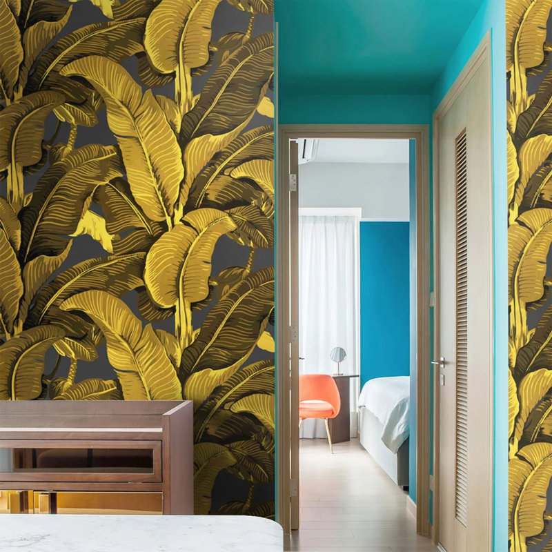 Golden Banana Leaves Wallpaper