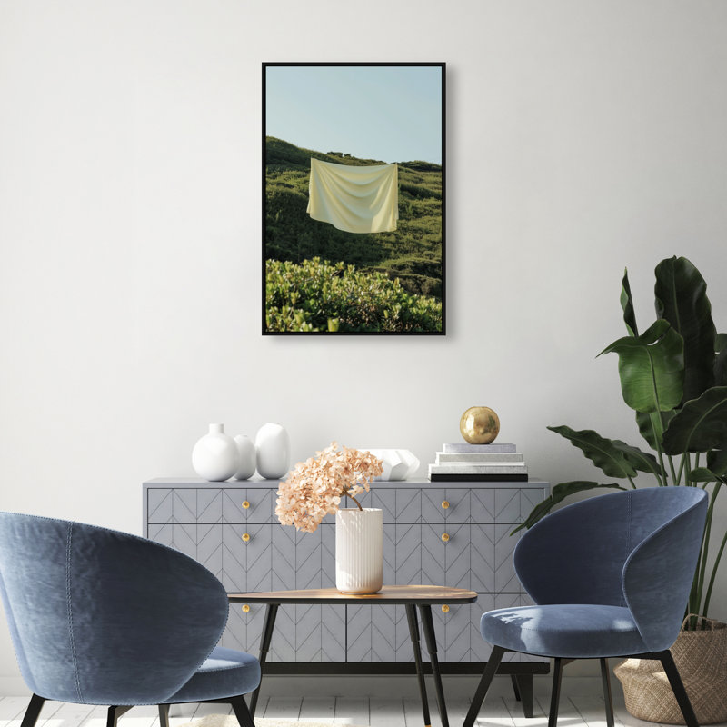 Floating Cotton II Canvas Bath & Laundry Print by Oliver Gal, Black Frame, 10 x 15, 55"H x 37"W, Black Floater Frame