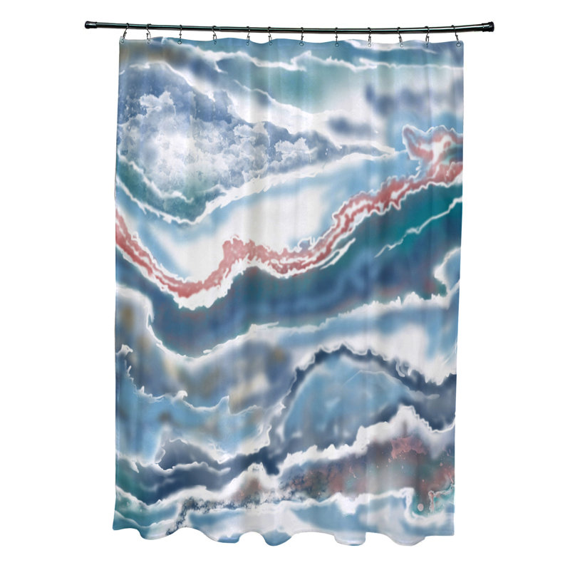 Lolo Floral Single Shower Curtain, Blue