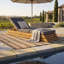 Chaises longues de patio Position, en bois d'acacia massif, ensemble moderne en teck pour piscine