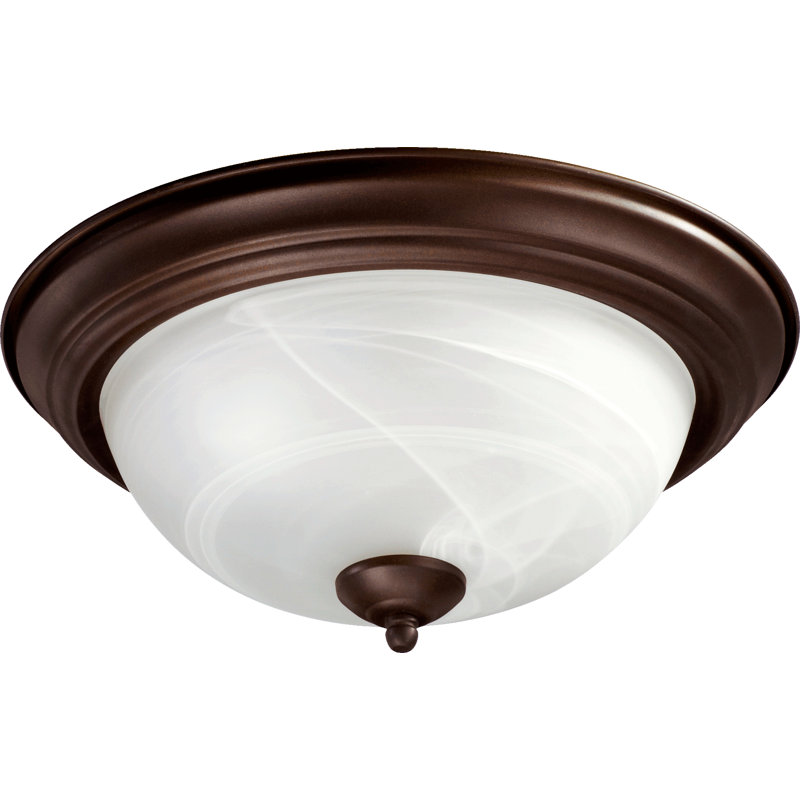 Plafonnier encastré 15,5 po à 2 lumières Lott, Bronze huilé