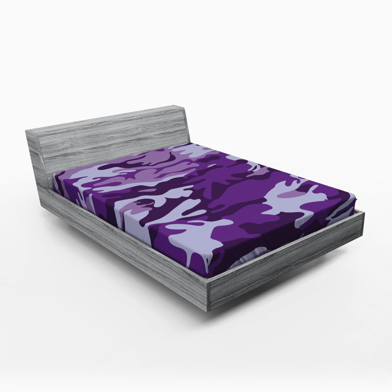 Microfiber Camouflage Fitted Sheet, Queen Fitted Sheet