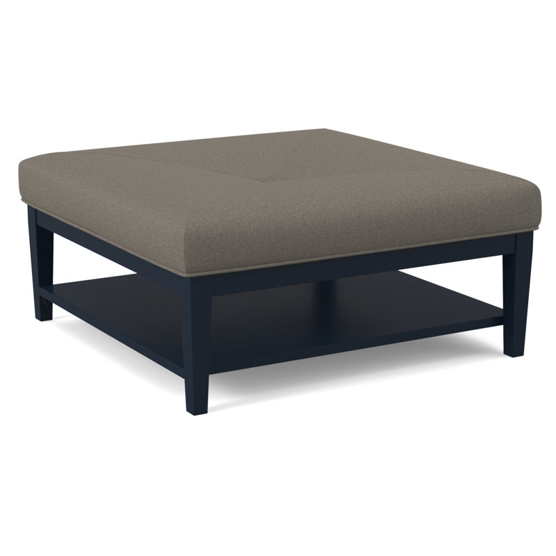 Hammond Square Ottoman, Gray Sugar Performance; 0863-84, Black Finish