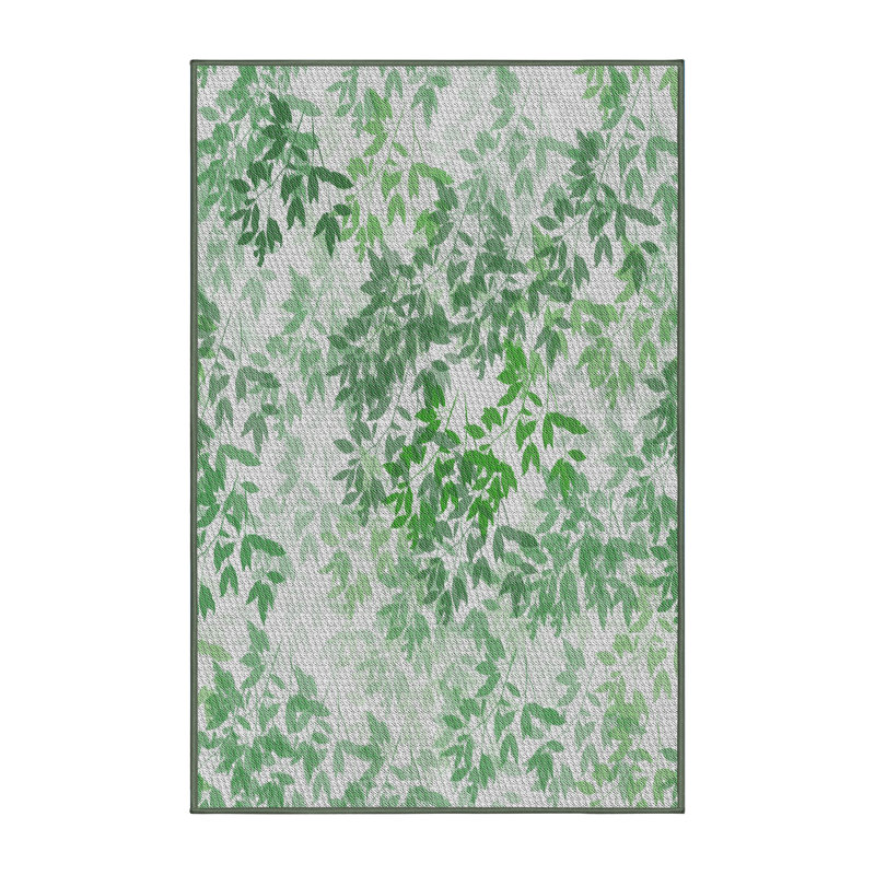 Tapis à motifs vert / blanc, Rectangle 5 pi x 7 pi