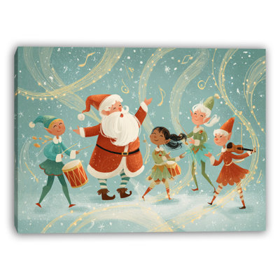 «Santa Elf Snowfall», art mural sur toile tendue