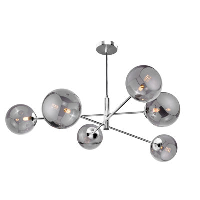 Vignette 6LT PENDANT POL CHR CW GLS 10CM