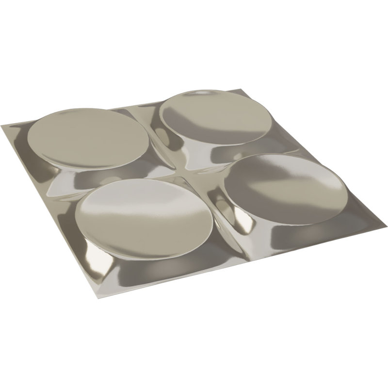 Panneau mural décoratif 3D Adonis EnduraWall 11 pi 7 po x l 11 7/8 po, chrome brillant (couvre 0,98 pi. Ca.)