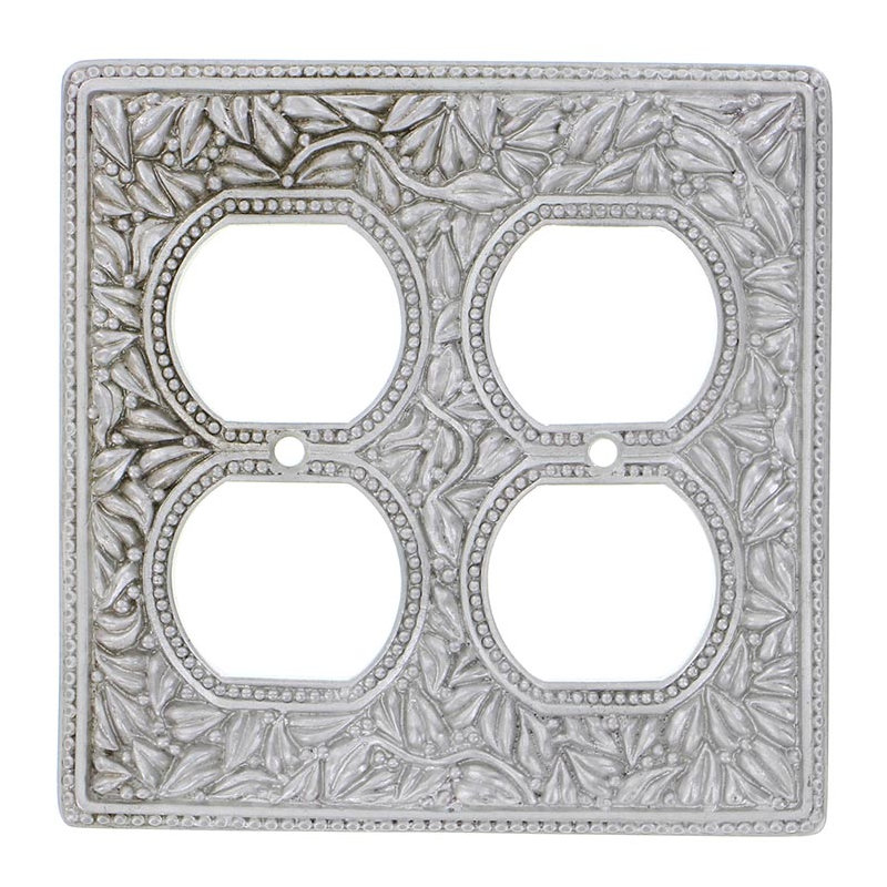 San Michele 2-Gang Duplex Outlet Wall Plate, Satin Nickel