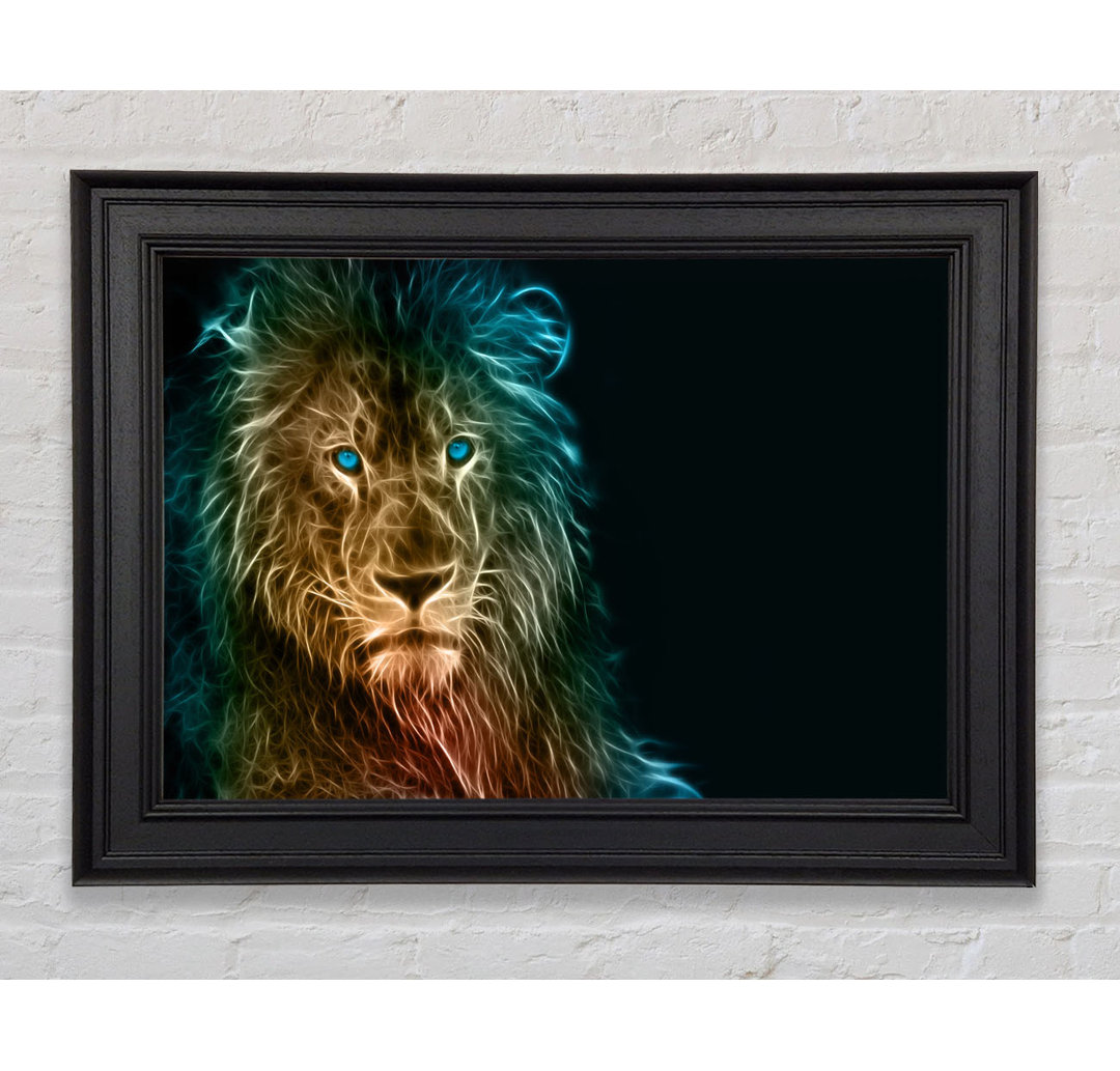 Light Infused Lion Gerahmter Druck