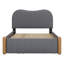 Lit plateforme tapissier avec lit gigogne-681939558