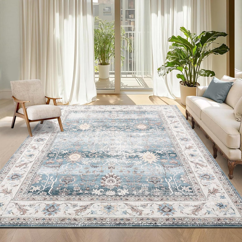 Tapis de cuisine lavable 2 x 6, tapis floral antidérapant doux pour le couloir, le vestibule, la buanderie, la salle de bain, vert clair