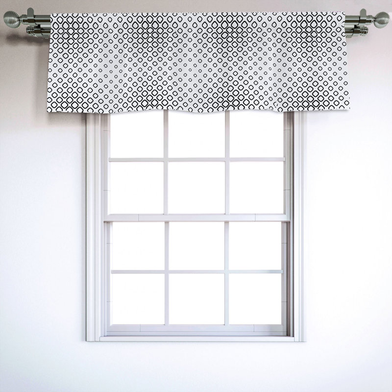Sateen Geometric Ruffled Window Valance
