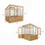 Serre en bois de cèdre avec panneaux en polycarbonate, serre extérieure avec système de ventilation