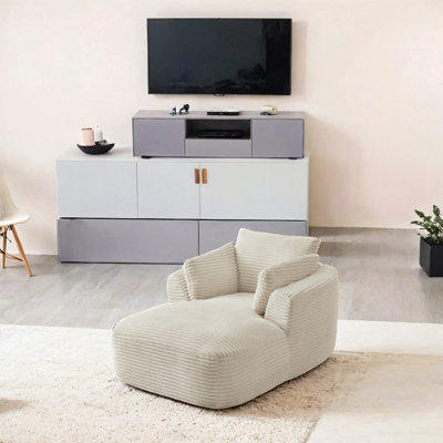 Très grand fauteuil inclinable en velours côtelé