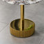 Table de bout moderne, table de chevet, avec verre à motif de marbre avec une structure en acier inoxydable, convient aux salons et aux chambres à coucher, facile à assembler.