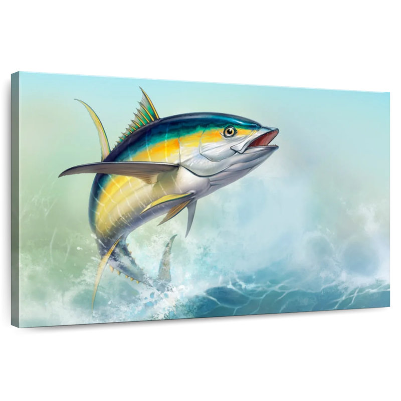 Brampt Tuna And Waves, 34" H x 51" W