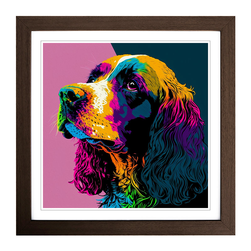 Cocker Spaniel Pop Art - Framed Print, Walnut