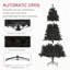 Arbre de Noël artificiel de 6 pi de hauteur, arbre de Noël non éclairé avec 1000 pointes de branches, ouverture automatique, base en acier, décoration des Fêtes pour le bureau personnel