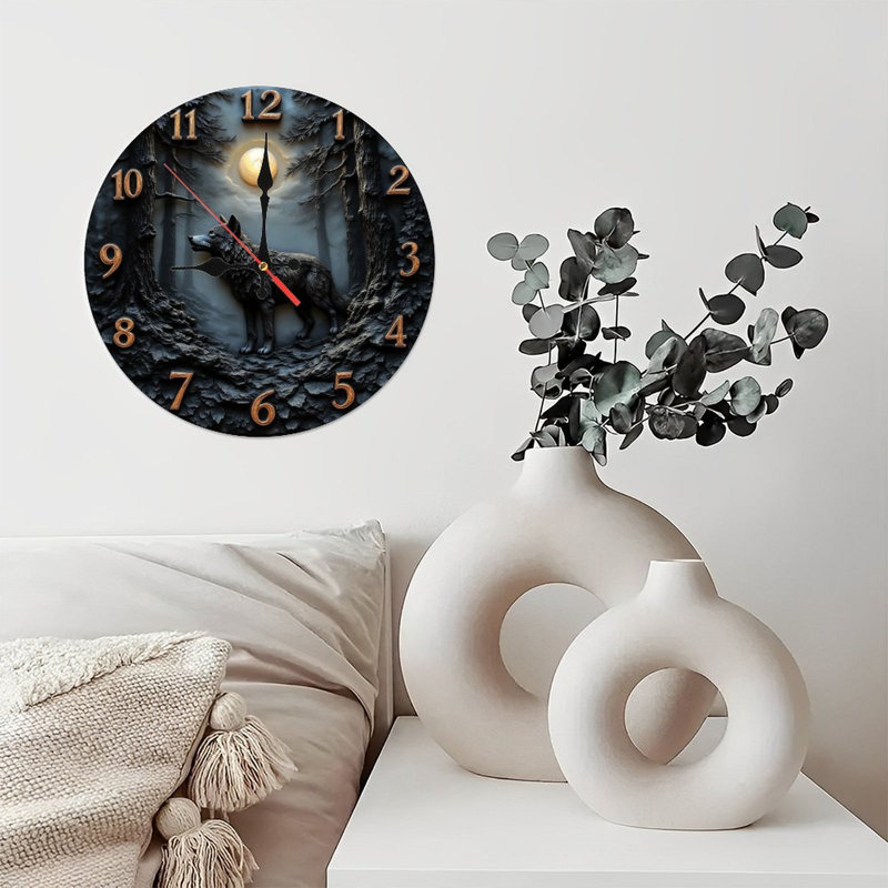 Horloge forêt loup
