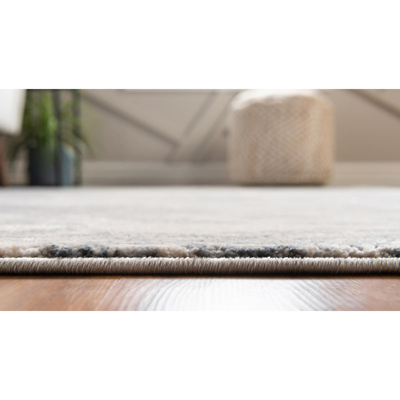 Tapis contemporain Araceli couleur chameau, Tapis de couloir 2 pi 7 po x 10 pi