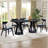 78.74" Modern Oval Dining Table Ellipse Wooden Table With Sturdy Pedestal-1158304935
