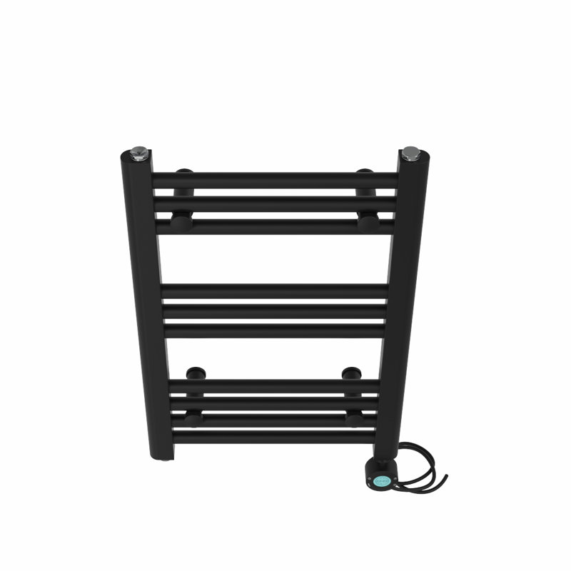 Dalayssa Straight Towel Rail Heated Towel Rails, 60cm H x 40cm W x 3cm D, Black