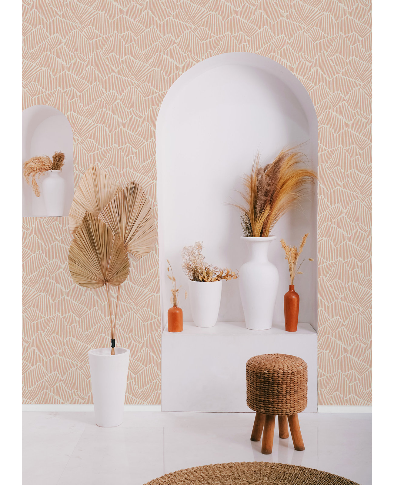 Adames Modern Peel & Stick Geometric Wallpaper, Clay