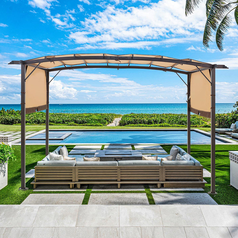 HIGEMZ 9' x 12' Outdoor Pergola, Metal Patio Pergolas and Gazebos,Canopies Wayfair