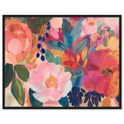 Flourish in Technicolor I Canvas Floral Art by Art Remedy