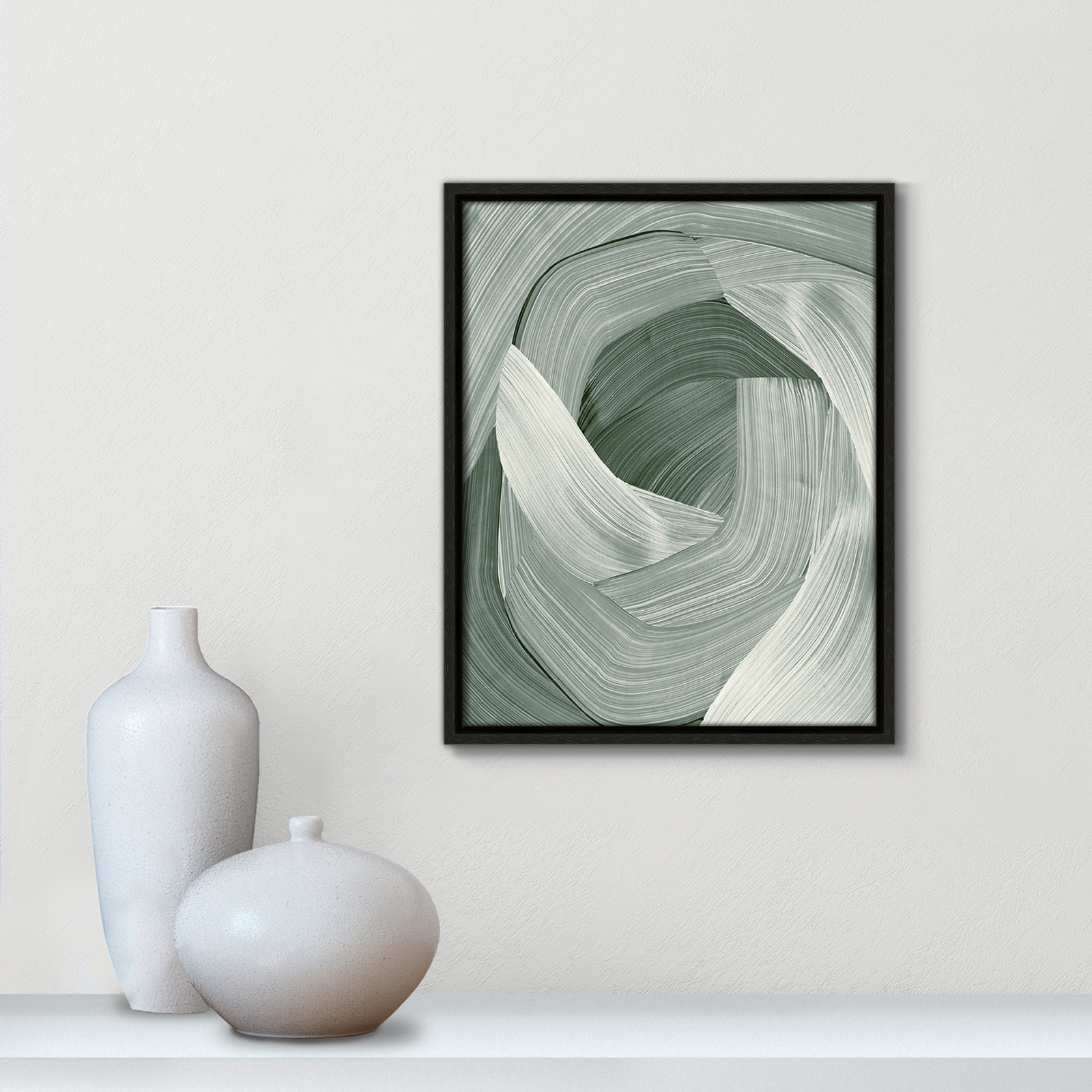 Wyn "Enriched Emerald" Print, 15.5" H x 12.5" W, Espresso
