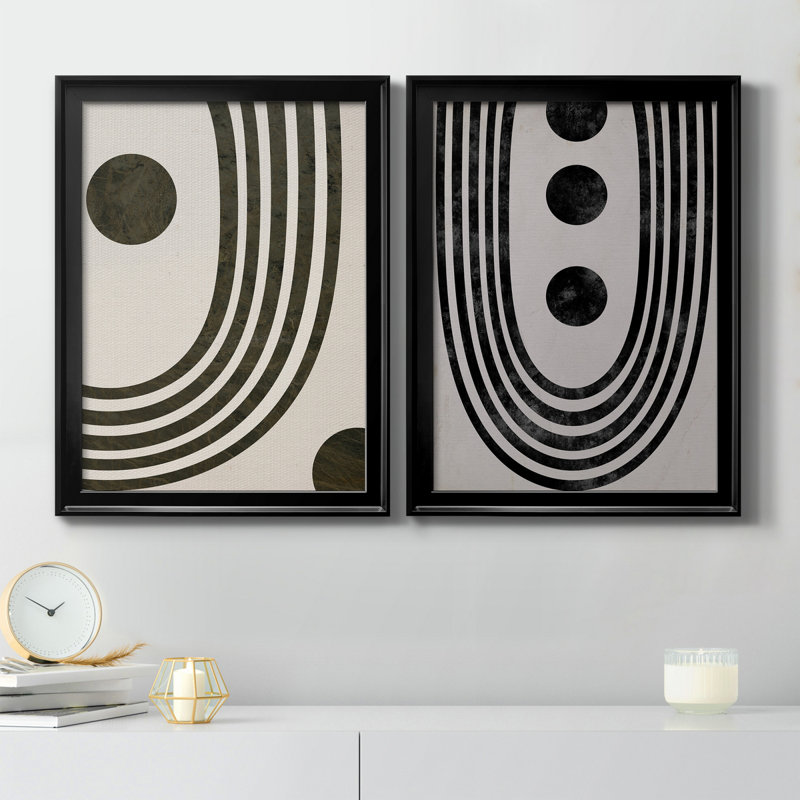 «Tubular Abstract I», reproduction encadrée de qualité supérieure, prête à être accrochée, Noir