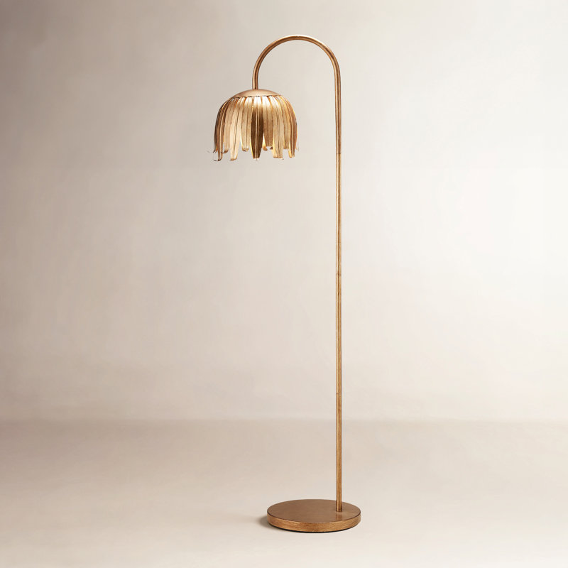 Lampe sur pied arquée 60 po Avdhésh, Brun