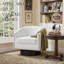 Faux Leather and Leather Swivel Barrel Chair