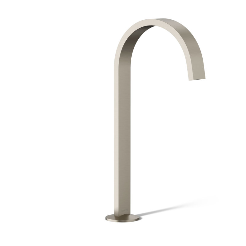 Components Bathroom Sink Spout With Ribbon Design, Vibrant Brushed Nickel