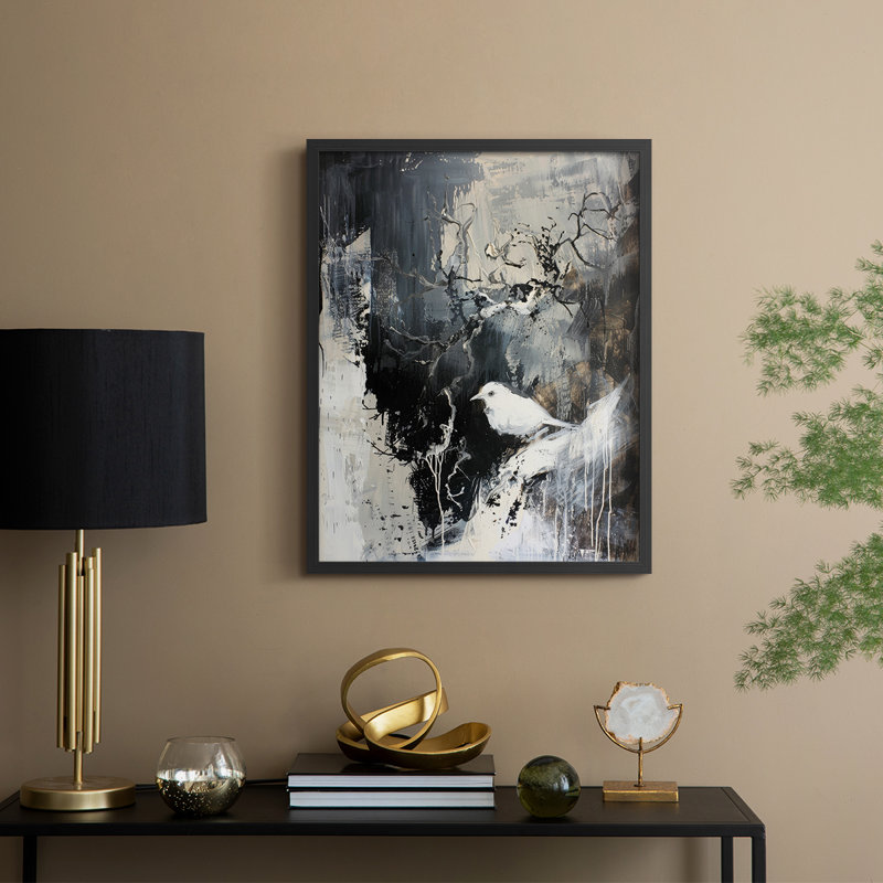 ANIMALS Series LII, reproduction encadrée - bois massif, H 21 po x l 17 po, Noir, noir, noir, noir