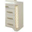 Ensemble de chambre à coucher grand et unique 5 pièces à DEL en bois beige JASMINE