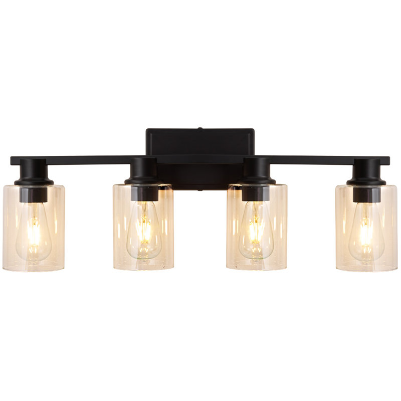 Aarien 4-Light Dimmable Vanity Light, Matte Black