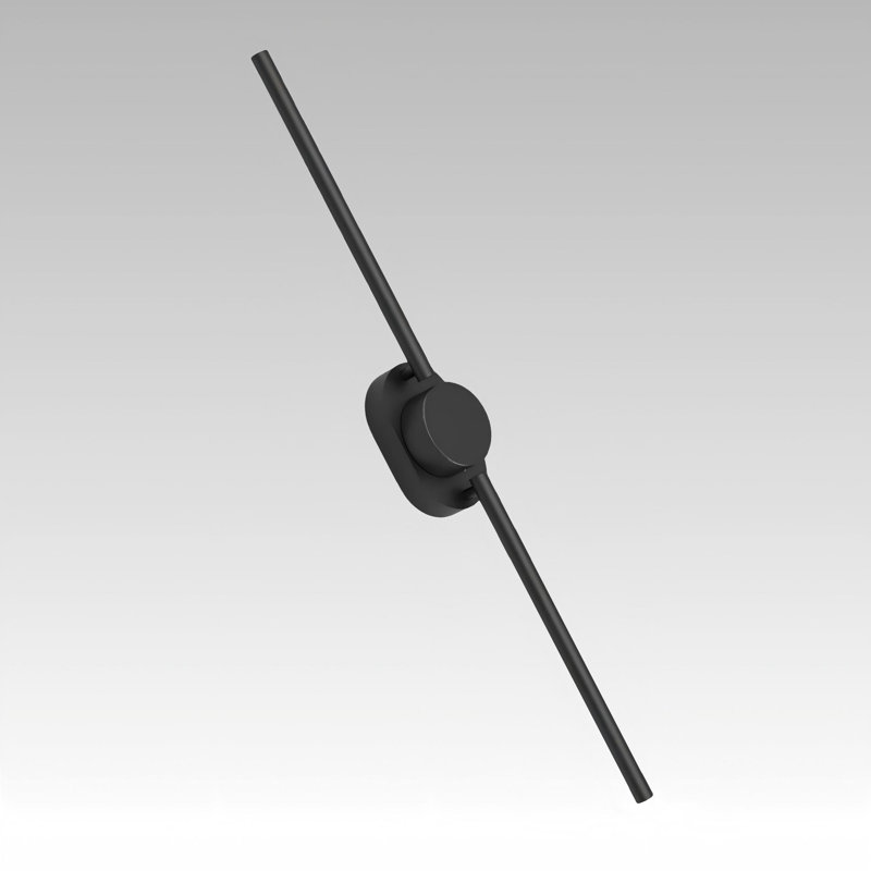 Ivy Bronx LED Flush Mounted Sconce ( Set of 2 ), Matte Black