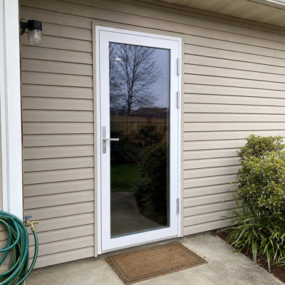 Porte d'entrée extérieure blanche en aluminium l 36 po x H 80 po