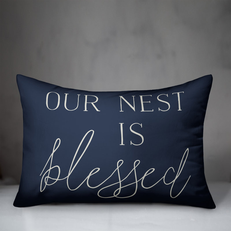 Outdoor Reversible Throw Pillow, Blue