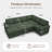 Abramson U-Shaped Corduroy Sectional Pull-Out Sofa Bed with Storage Ottoman-122510071