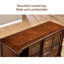 Deep-cherry Solid + Manufactured Wood+Glass Sideboard-567197473-567197475