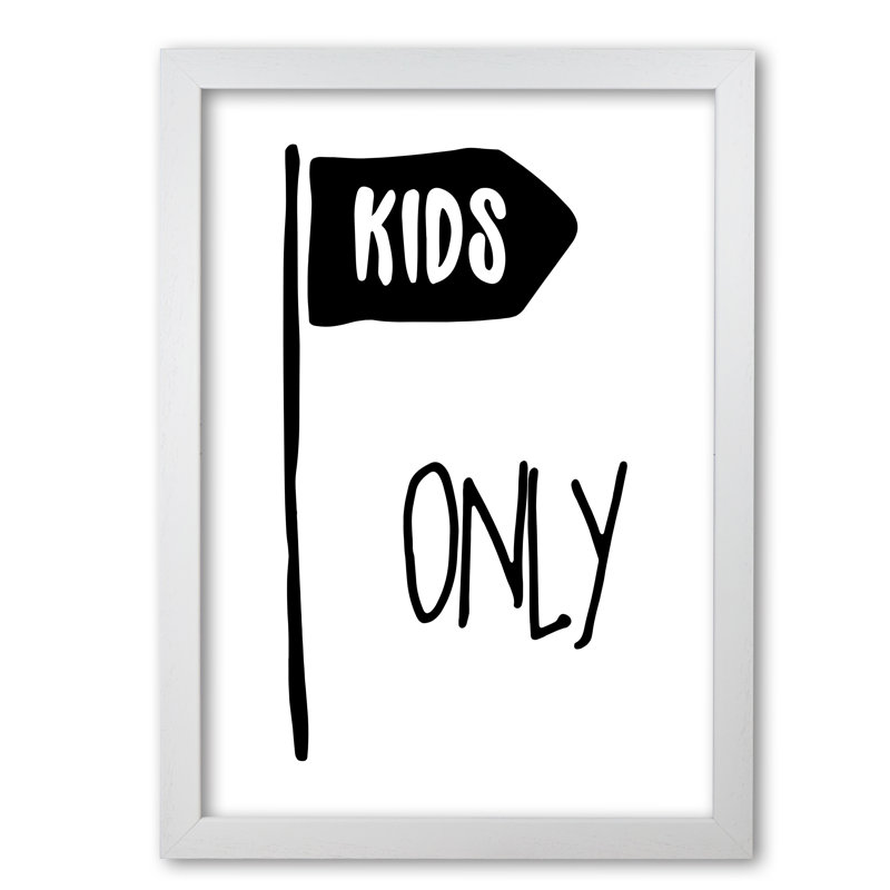 Kids Only - Print, 30 cm H x 21 cm W x 5 cm D, White Grain Frame