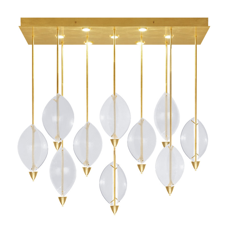 Luminaire suspendu l 59 po Embark, Clair, Feuille d'or standard