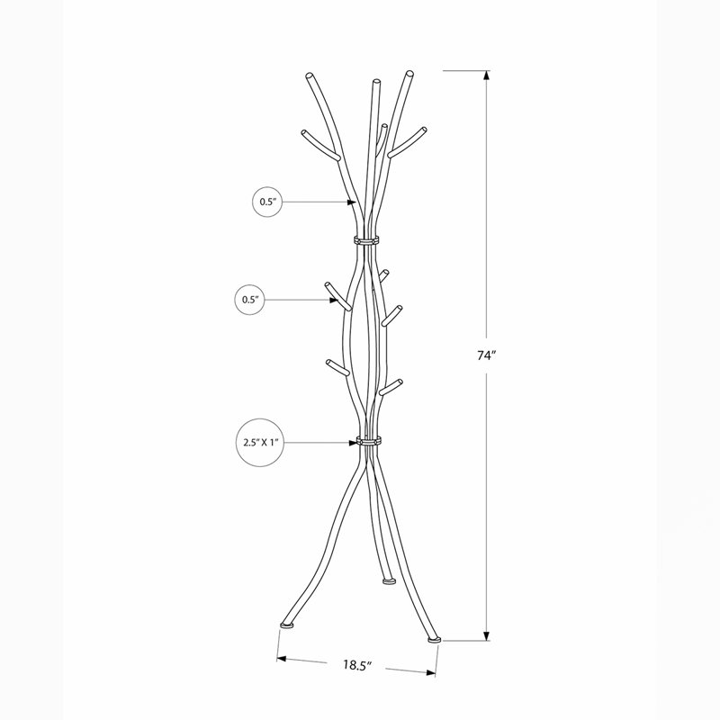 Versatile Free Standing Coat Rack with Multiple Hooks for Various Spaces, White