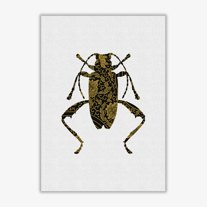 Black And Gold Beetle III - Print, No Frame, 85 cm H x 60 cm W x 1 cm D