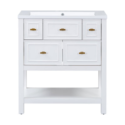 Meuble-lavabo simple 30 po avec plateau en résine Takirah